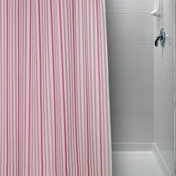 ΚΟΥΡΤΙΝΑ ΜΠΑΝΙΟΥ 180X200 STRIPE PINK
