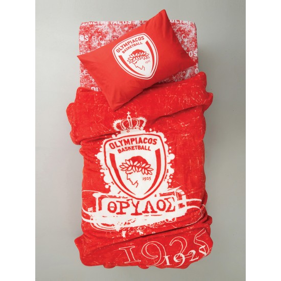 ΚΟΥΒΕΡΤΑ ΒΕΛΟΥΤΕ ΜΟΝΗ OLYMPIACOS B.C. 155X215 VELOUR/3