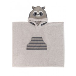 PONCHO KIDS BATH RACOON