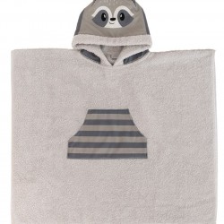 PONCHO KIDS BATH RACOON