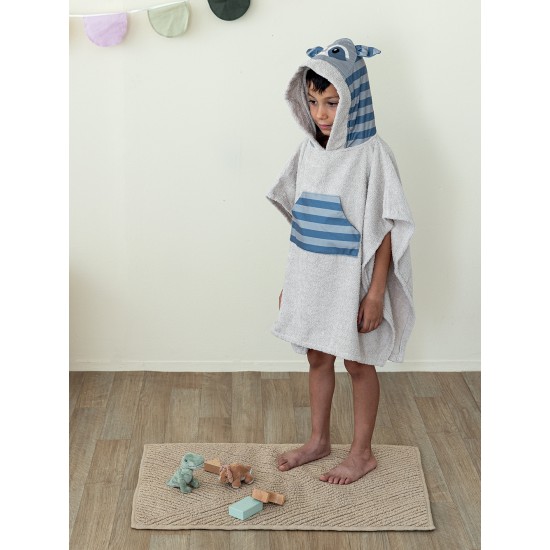 PONCHO KIDS BATH RACOON