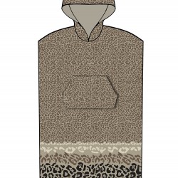 PONCHO ΘΑΛΑΣΣΗΣ ΜΕ ΚΟΥΚΟΥΛΑ LEOPARD BROWN SMALL - MEDIUM