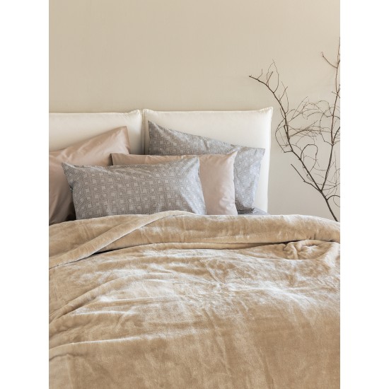 ΚΟΥΒΕΡΤΑ ΒΕΛΟΥΤΕ 220X240 DREAM VELOUR/3 SANDY