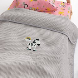 ΚΟΥΒΕΡΤΑ ΠΙΚΕ ΑΓΚΑΛΙΑΣ BABY BLANKETS 80X110 CANDY/2 GREY
