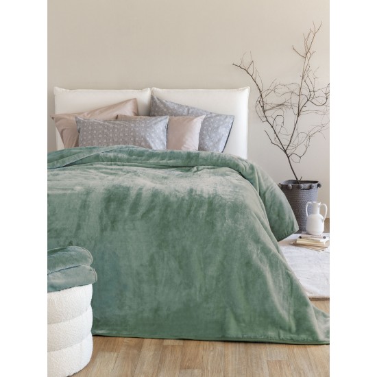 ΚΟΥΒΕΡΤΑ ΒΕΛΟΥΤΕ 160X220 DREAM VELOUR/3 OLIVE