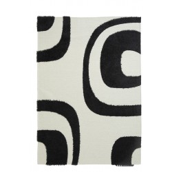 ΧΑΛΙ TOSCANA SHAGGY SHIRA BLACK WHITE ROYAL CARPET - 160 X 230 CM