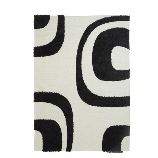 ΧΑΛΙ TOSCANA SHAGGY SHIRA BLACK WHITE ROYAL CARPET - 160 X 230 CM