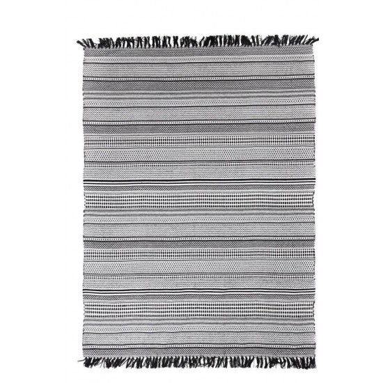 ΧΑΛΙ URBAN COTTON KILIM SAMAIRA BLACK WHITE ROYAL CARPET - 160 X 230 CM