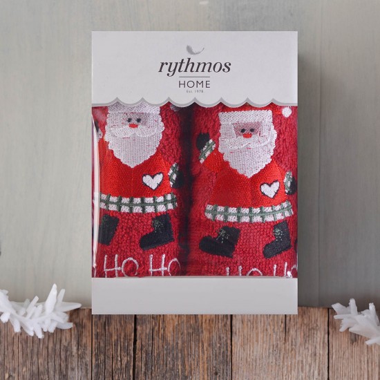 CHRISTMAS TERRY GIFT SET (1 ΑΓΙΟΣ ΒΑΣΙΛΗΣ) ΠΡΟΣΩΠΟΥ (50X90) ΛΕΥΚΟ