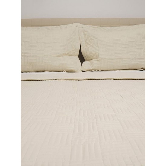 ΚΟΥΒΕΡΛΙ PERCALE ΚΕΝΤΗΤΟ BEIGE ΥΠΕΡΔΙΠΛΟ (220X240)