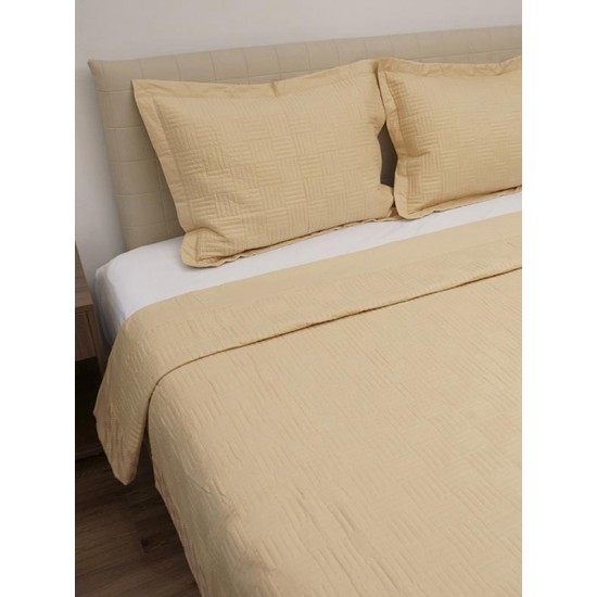 ΚΟΥΒΕΡΛΙ PERCALE ΚΕΝΤΗΤΟ CREAM ΥΠΕΡΔΙΠΛΟ (220X240)