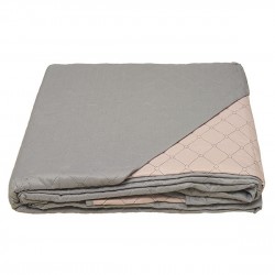 ΚΟΥΒΕΡΛΙ FIBER GREY/PINK ΜΟΝΟ (160X220)