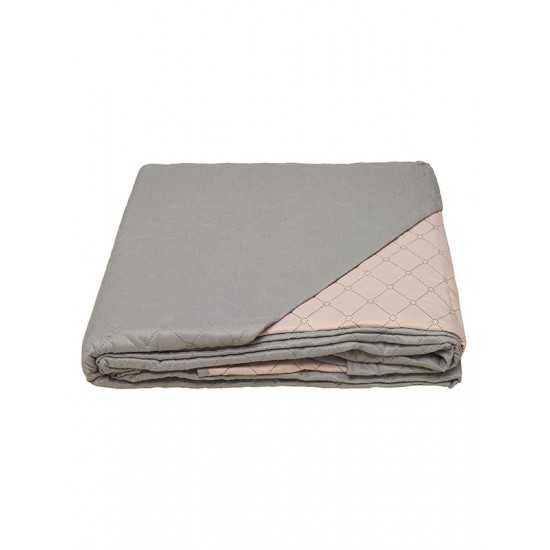 ΚΟΥΒΕΡΛΙ FIBER GREY/PINK ΜΟΝΟ (160X220)