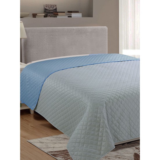 ΚΟΥΒΕΡΛΙ FIBER GREY/BLUE ΜΟΝΟ (160X220)