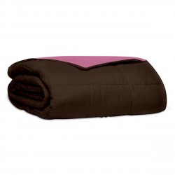 ΚΟΥΒΕΡΛΙ PERCALE ΜΟΝΟΧΡΩΜΟ BROWN/PINK ΥΠΕΡΔΙΠΛΟ (220X240)