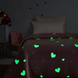 ΚΟΥΒΕΡΤΑ ΦΩΣΦΟΡΙΖΕ ΜΟΝΗ HEARTS PINK ΜΟΝΗ (160X220)