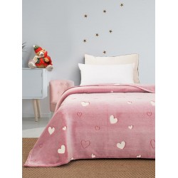 ΚΟΥΒΕΡΤΑ ΦΩΣΦΟΡΙΖΕ ΜΟΝΗ HEARTS PINK ΜΟΝΗ (160X220)
