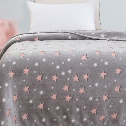 ΚΟΥΒΕΡΤΑ ΦΩΣΦΟΡΙΖΕ ΚΟΥΝΙΑΣ STARS PINK 110X140