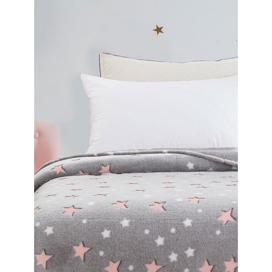 ΚΟΥΒΕΡΤΑ ΦΩΣΦΟΡΙΖΕ ΑΓΚΑΛΙΑΣ STARS PINK 80X90