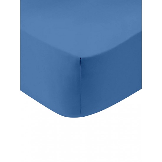 ΚΑΤΩΣΕΝΤΟΝΟ COTTON FEELINGS ΜΕ ΛΑΣΤΙΧΟ 104 BLUE ΜΟΝΟ (100X200+30)