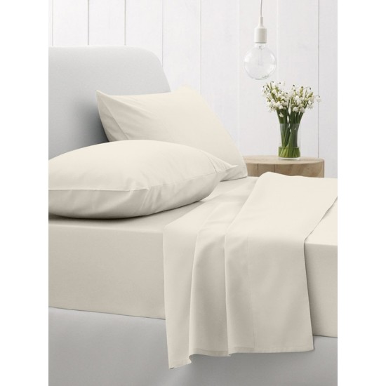 ΚΑΤΩΣΕΝΤΟΝΟ COTTON FEELINGS ΜΕ ΛΑΣΤΙΧΟ 108 ECRU ΜΟΝΟ (100X200+30)
