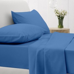 ΚΑΤΩΣΕΝΤΟΝΟ COTTON FEELINGS ΜΕ ΛΑΣΤΙΧΟ 104 BLUE ΗΜΙΔΙΠΛΟ (120X200+30)