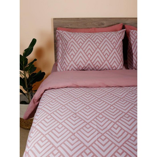ΣΕΤ ΣΕΝΤΟΝΙΑ COTTON FEELINGS 2036 PINK ΜΟΝΟ ΜΕ ΛΑΣΤΙΧΟ(105X205+30)