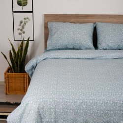 ΣΕΤ ΣΕΝΤΟΝΙΑ COTTON FEELINGS 920 AQUA ΜΟΝΟ ΜΕ ΛΑΣΤΙΧΟ(105X205+30)