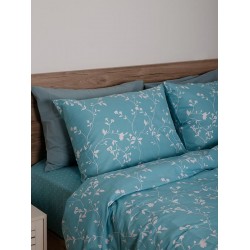 ΣΕΤ ΣΕΝΤΟΝΙΑ COTTON FEELINGS 924 AQUA ΜΟΝΟ (165X270)