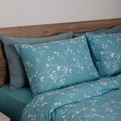ΣΕΤ ΣΕΝΤΟΝΙΑ COTTON FEELINGS 924 AQUA ΜΟΝΟ (165X270)