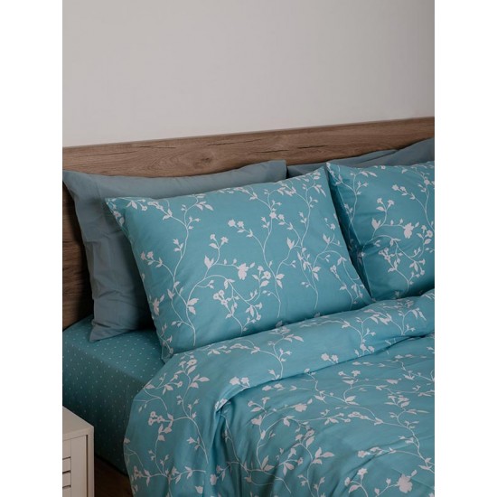 ΣΕΤ ΣΕΝΤΟΝΙΑ COTTON FEELINGS 924 AQUA ΜΟΝΟ (165X270)