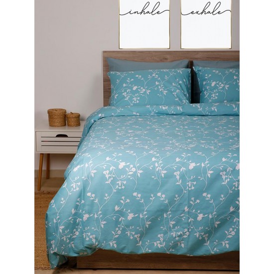 ΣΕΤ ΣΕΝΤΟΝΙΑ COTTON FEELINGS 924 AQUA ΜΟΝΟ (165X270)