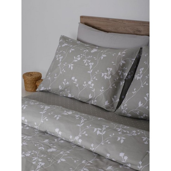 ΣΕΤ ΣΕΝΤΟΝΙΑ COTTON FEELINGS 924 GREY ΜΟΝΟ (165X270)