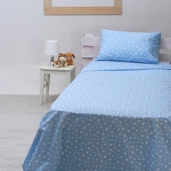 ΣΕΤ ΣΕΝΤΟΝΙΑ COTTON FEELINGS 22 BLUE ΜΟΝΟ ΜΕ ΛΑΣΤΙΧΟ(105X205+30)