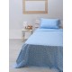 ΣΕΤ ΣΕΝΤΟΝΙΑ COTTON FEELINGS 22 BLUE ΜΟΝΟ ΜΕ ΛΑΣΤΙΧΟ(105X205+30)