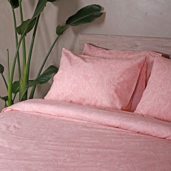 ΣΕΤ ΣΕΝΤΟΝΙΑ COTTON FEELINGS 2040 PINK ΔΙΠΛΟ ΜΕ ΛΑΣΤΙΧΟ (150X205+30)