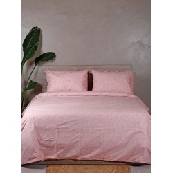 ΣΕΤ ΣΕΝΤΟΝΙΑ COTTON FEELINGS 2040 PINK ΔΙΠΛΟ ΜΕ ΛΑΣΤΙΧΟ (150X205+30)