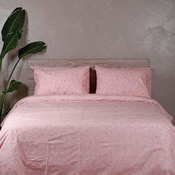 ΣΕΤ ΣΕΝΤΟΝΙΑ COTTON FEELINGS 2040 PINK ΔΙΠΛΟ ΜΕ ΛΑΣΤΙΧΟ (150X205+30)