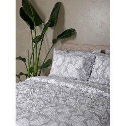 ΣΕΤ ΣΕΝΤΟΝΙΑ COTTON FEELINGS 2038 GREY ΔΙΠΛΟ ΜΕ ΛΑΣΤΙΧΟ (150X205+30)