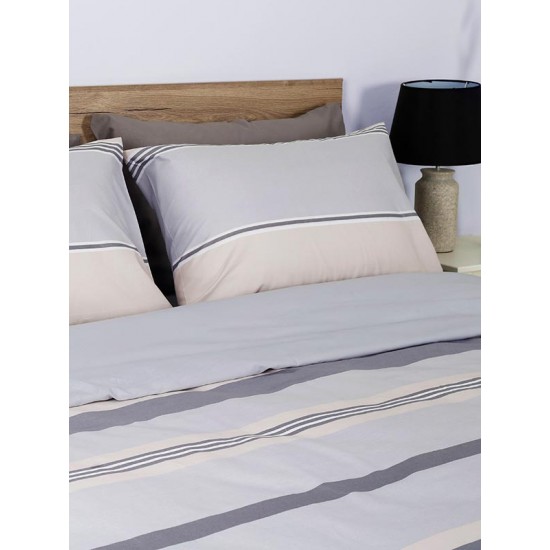 ΣΕΤ ΣΕΝΤΟΝΙΑ COTTON FEELINGS 2034 GREY ΥΠΕΡΔΙΠΛΟ (235X270)
