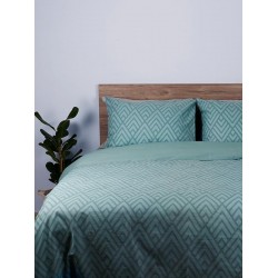 ΣΕΤ ΣΕΝΤΟΝΙΑ COTTON FEELINGS 2036 AQUA ΥΠΕΡΔΙΠΛΟ ΜΕ ΛΑΣΤΙΧΟ (170X205+30)