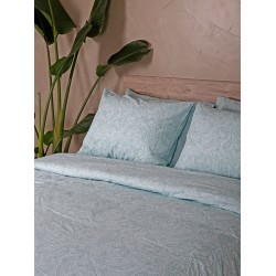 ΣΕΤ ΣΕΝΤΟΝΙΑ COTTON FEELINGS 2040 AQUA ΥΠΕΡΔΙΠΛΟ ΜΕ ΛΑΣΤΙΧΟ (170X205+30)