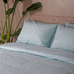 ΣΕΤ ΣΕΝΤΟΝΙΑ COTTON FEELINGS 2040 AQUA ΥΠΕΡΔΙΠΛΟ ΜΕ ΛΑΣΤΙΧΟ (170X205+30)