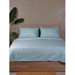 ΣΕΤ ΣΕΝΤΟΝΙΑ COTTON FEELINGS 2040 AQUA ΥΠΕΡΔΙΠΛΟ ΜΕ ΛΑΣΤΙΧΟ (170X205+30)