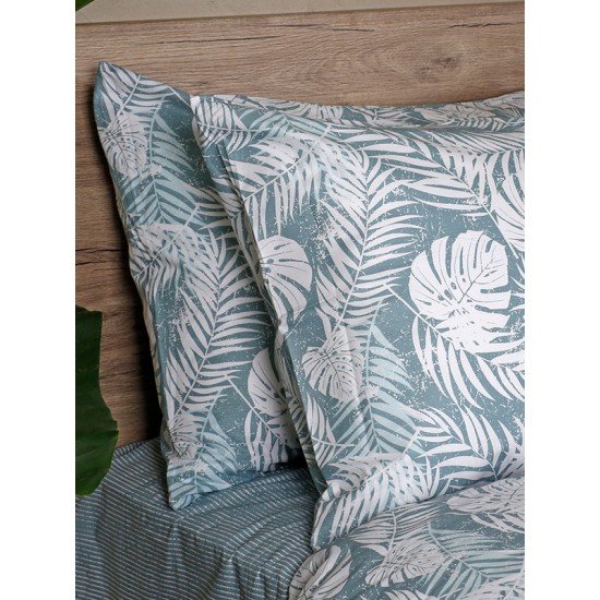 ΣΕΤ ΣΕΝΤΟΝΙΑ COTTON FEELINGS 2038 AQUA ΥΠΕΡΔΙΠΛΟ (235X270)