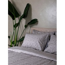 ΣΕΤ ΣΕΝΤΟΝΙΑ COTTON FEELINGS 2042 GREY ΥΠΕΡΔΙΠΛΟ ΜΕ ΛΑΣΤΙΧΟ (170X205+30)