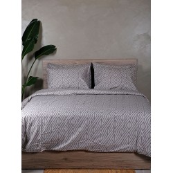 ΣΕΤ ΣΕΝΤΟΝΙΑ COTTON FEELINGS 2042 GREY ΥΠΕΡΔΙΠΛΟ ΜΕ ΛΑΣΤΙΧΟ (170X205+30)