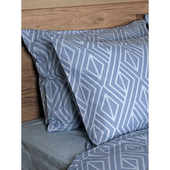 ΣΕΤ ΣΕΝΤΟΝΙΑ COTTON FEELINGS 2042 BLUE KING SIZE (260X270)