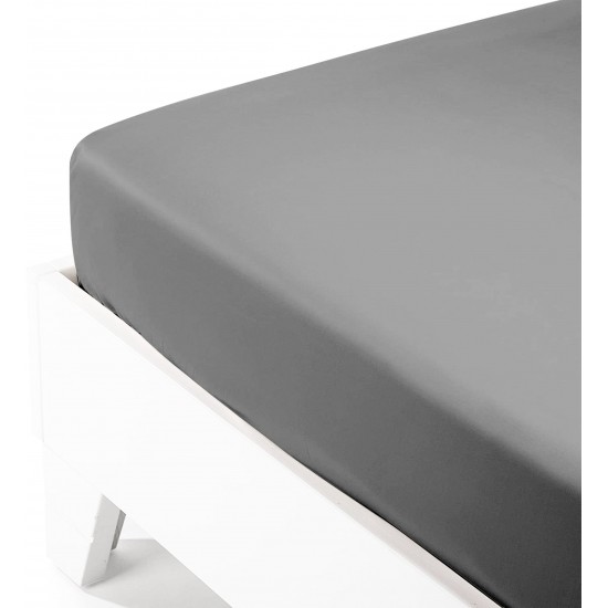 ΚΑΤΩΣΕΝΤΟΝΟ SATIN ΜΕ ΛΑΣΤΙΧΟ DARK GREY ΔΙΠΛΟ (160X200+40)