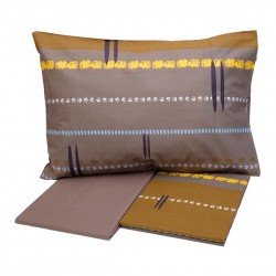 ΣΕΤ ΣΕΝΤΟΝΙΑ COTTON FEELINGS ΕΜΠΡΙΜΕ 2021 BROWN ΜΟΝΟ (160X260)